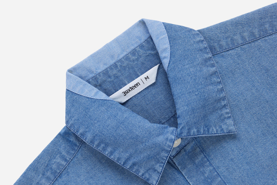 Utility Shirt ~ Indigo Patchwork Chambray