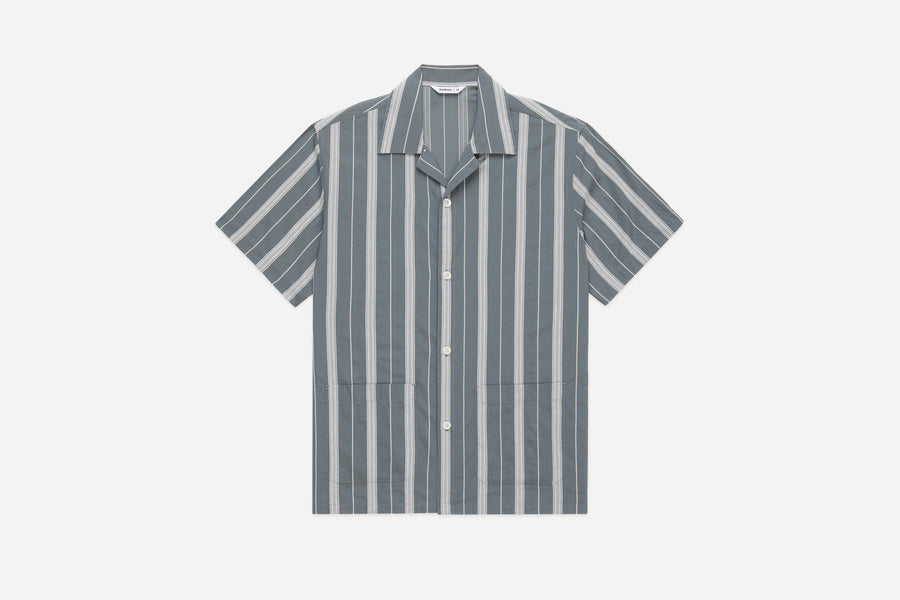 Cabana Shirt ~ Sage Ticking Stripe