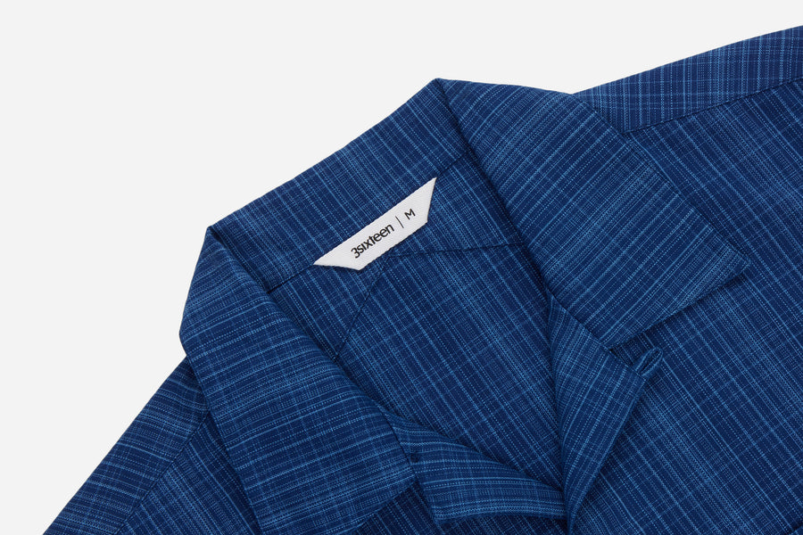 Vacation Shirt ~ Indigo Microcheck