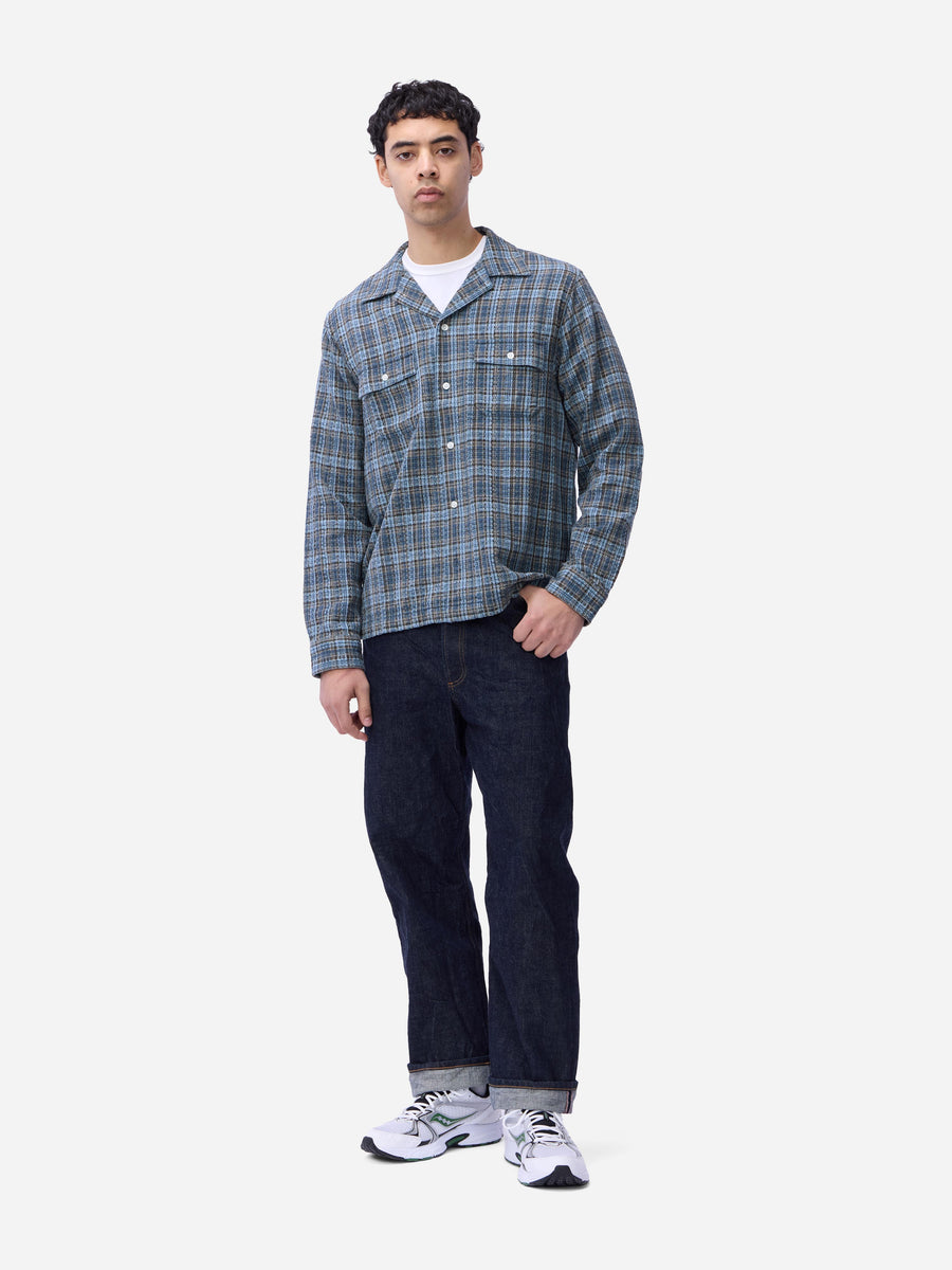 Camp Shirt ~ Blue Dobby Plaid