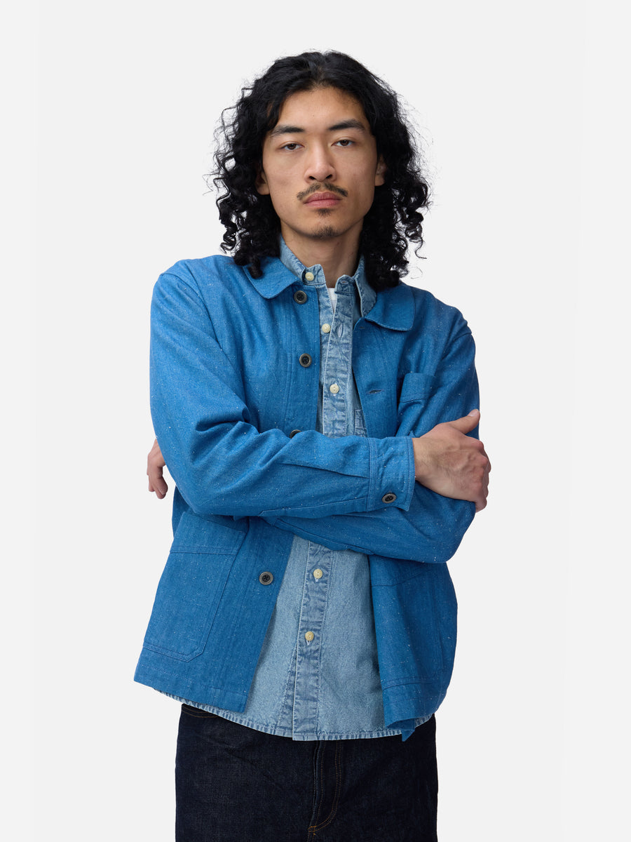 French Work Jacket ~ Light Indigo