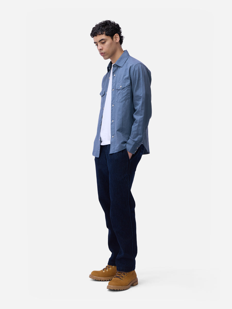 Snap Western Shirt ~ Slate Garment Dyed