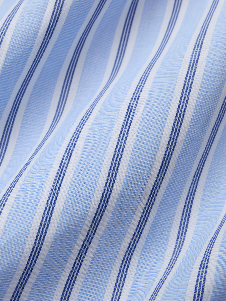 Short Sleeve Commuter Shirt ~ Blue Stripe