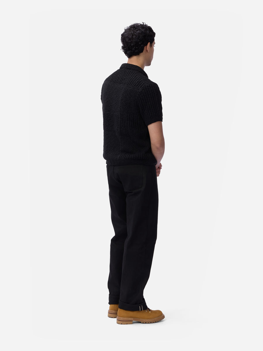 Short Sleeve Knit Shirt ~ Black De Stijl