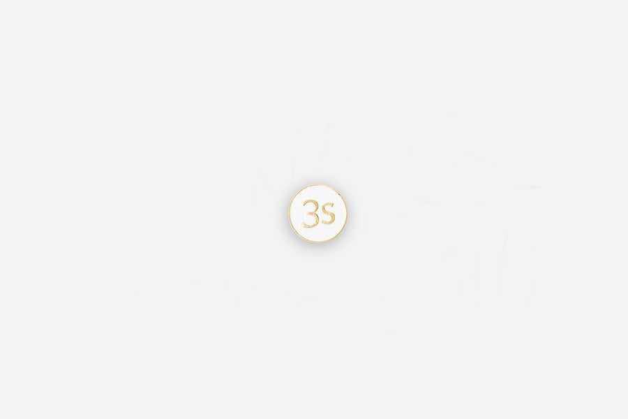 Enamel Pin ~ 3s White